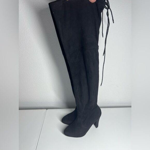 Massimo Faux Suede Over-The-Knee Boots Black Size 8,5 - Picture 5 of 13